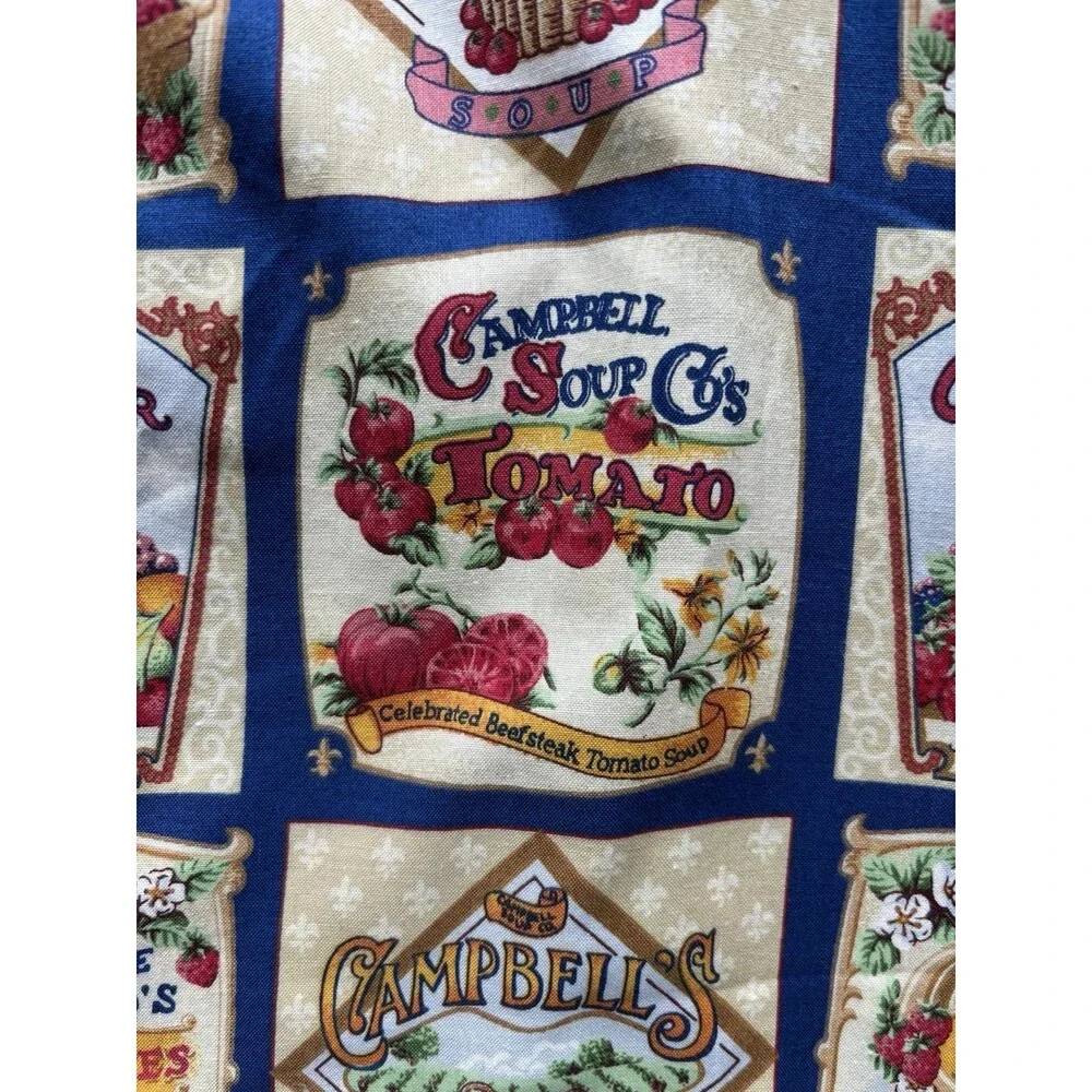VTG 2001 Campbell Soup Labels Concord Fabrics Cotton Fabric (78x42) 2+ Yards